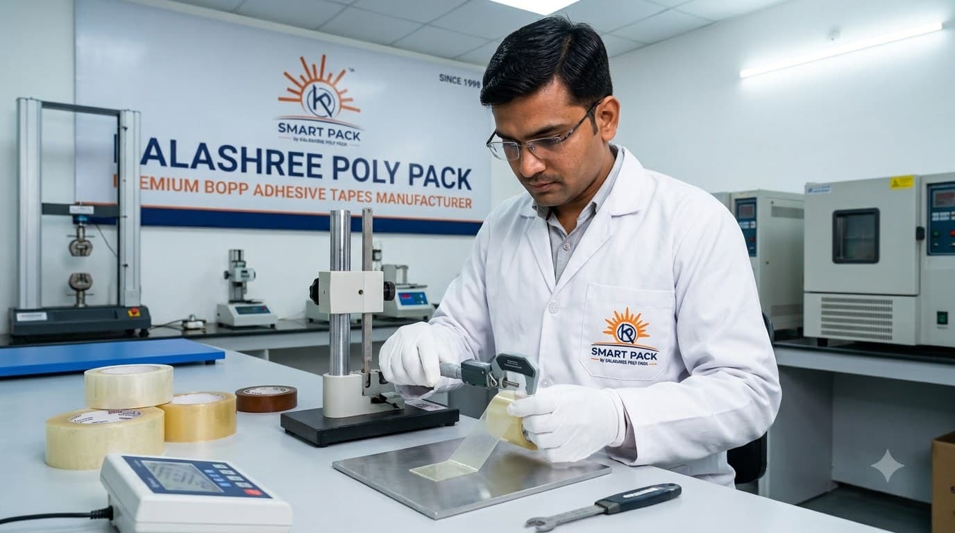 Quality inspection at Kalashree Poly Pack lab